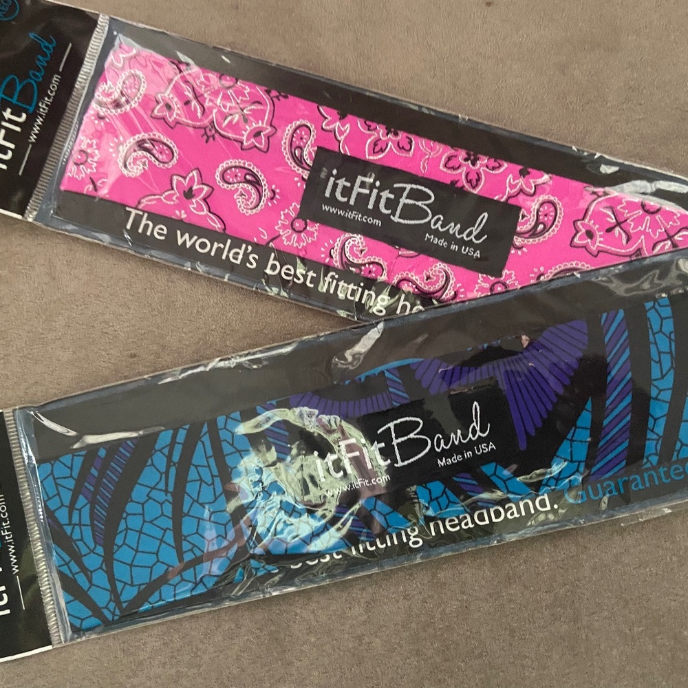 Two itFit Band Headbands NEW! Blue and Pink